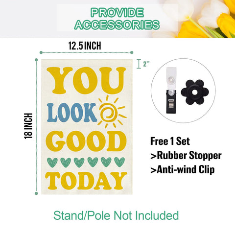 Baccessor You Look Good Today yard flag decorative outdoor side view