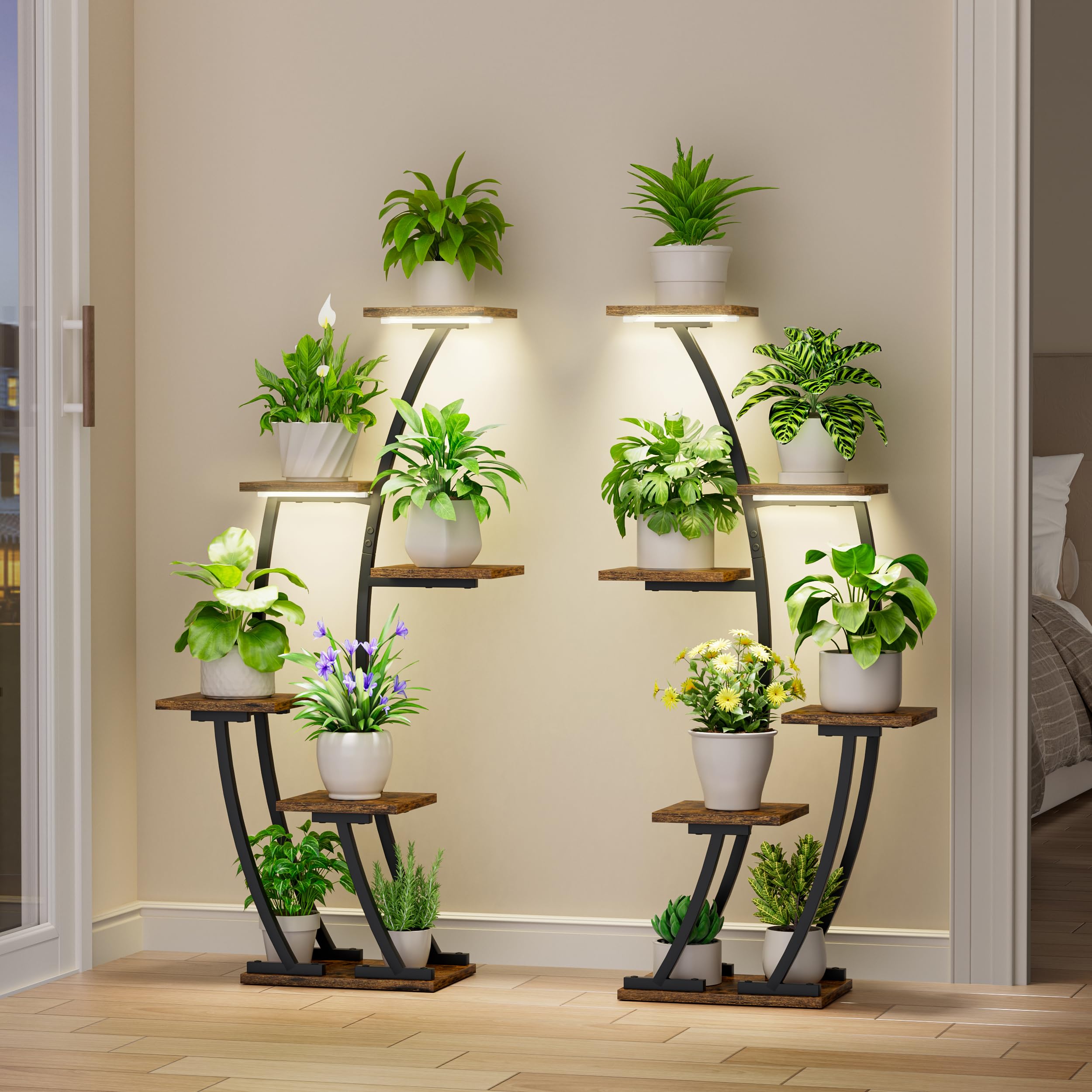BACEKOLL 2-pack corner plant stands helps maximize small spaces