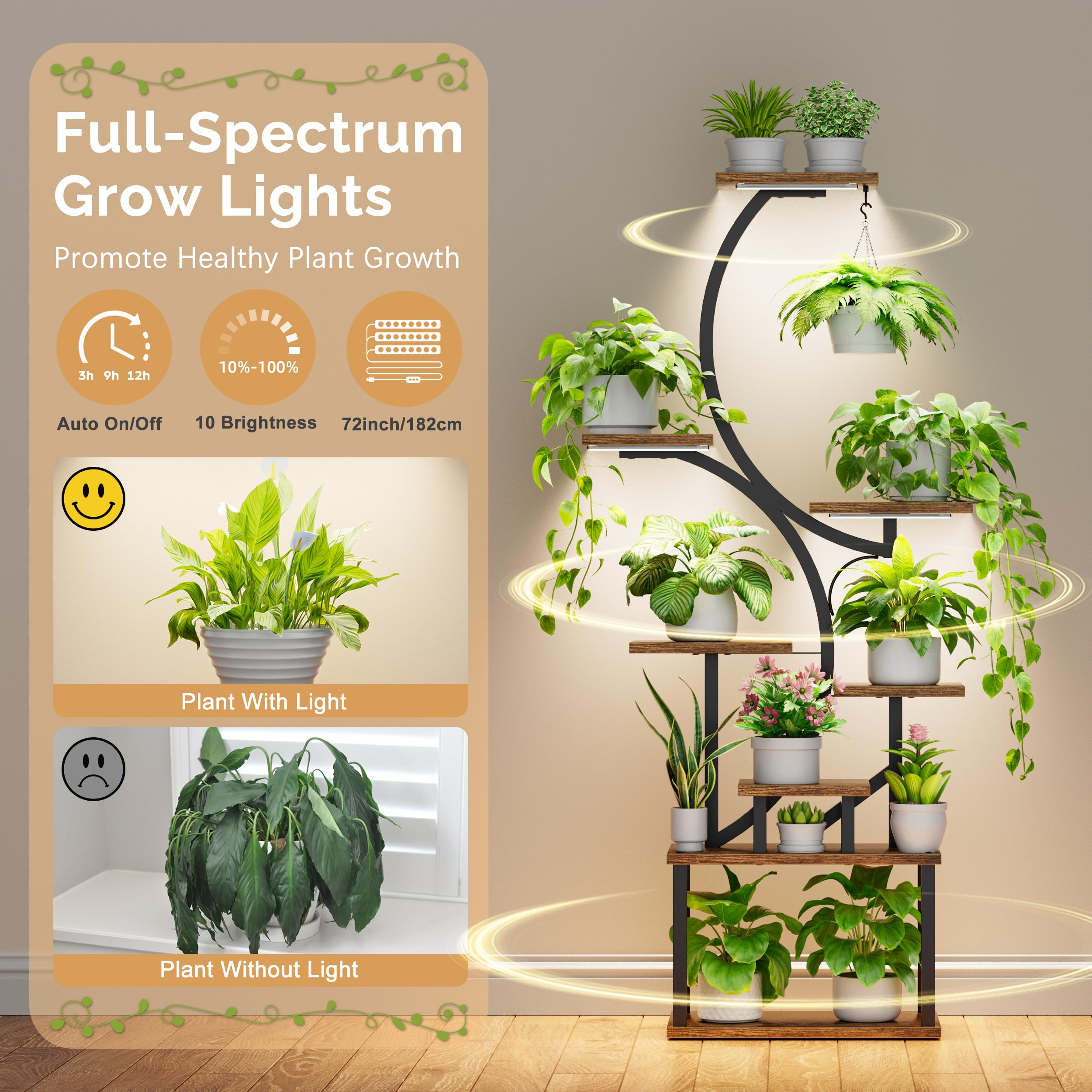 BACEKOLL 8-tier plant holder organizes multiple plants neatly
