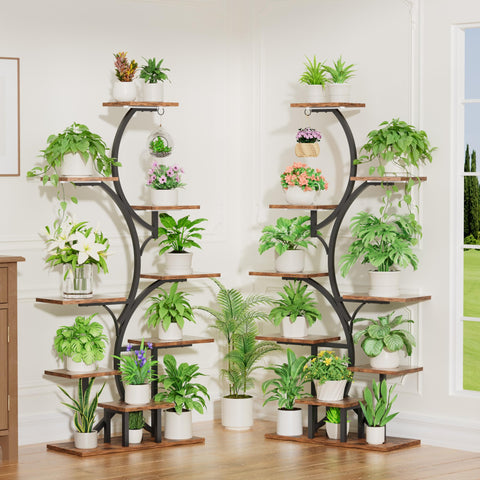 BACEKOLL nine-tier design maximizes space for multiple potted plants.