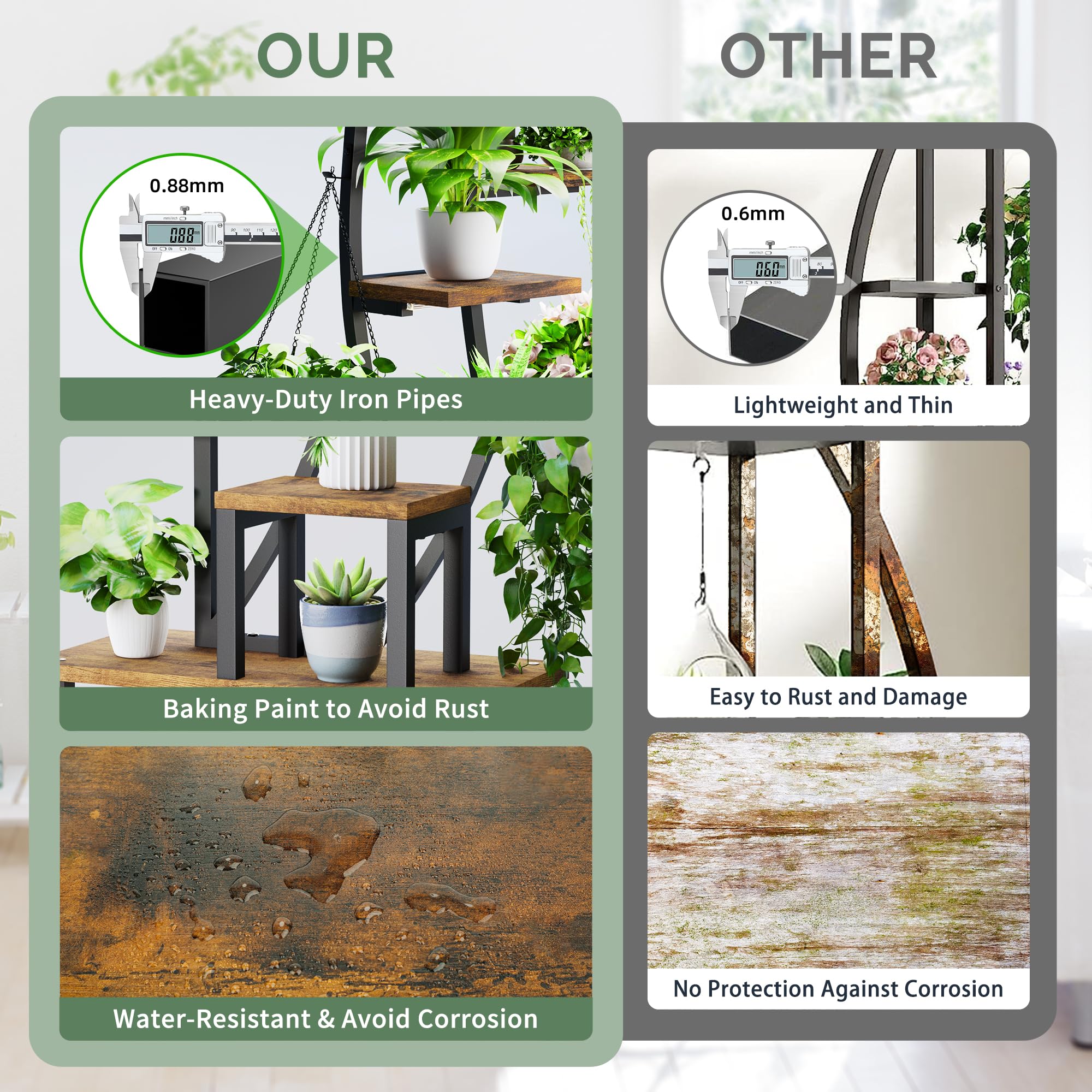 BACEKOLL versatile corner plant display suitable for plants, books, and decor.