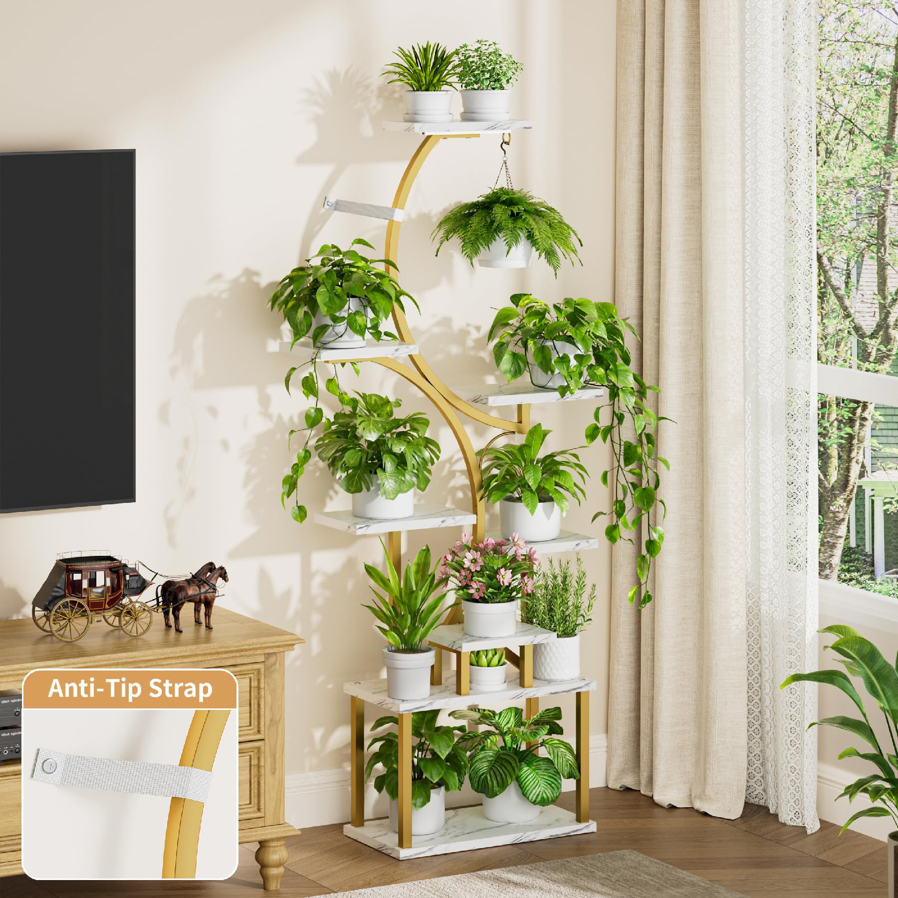 Faux marble finish adds a touch of sophistication