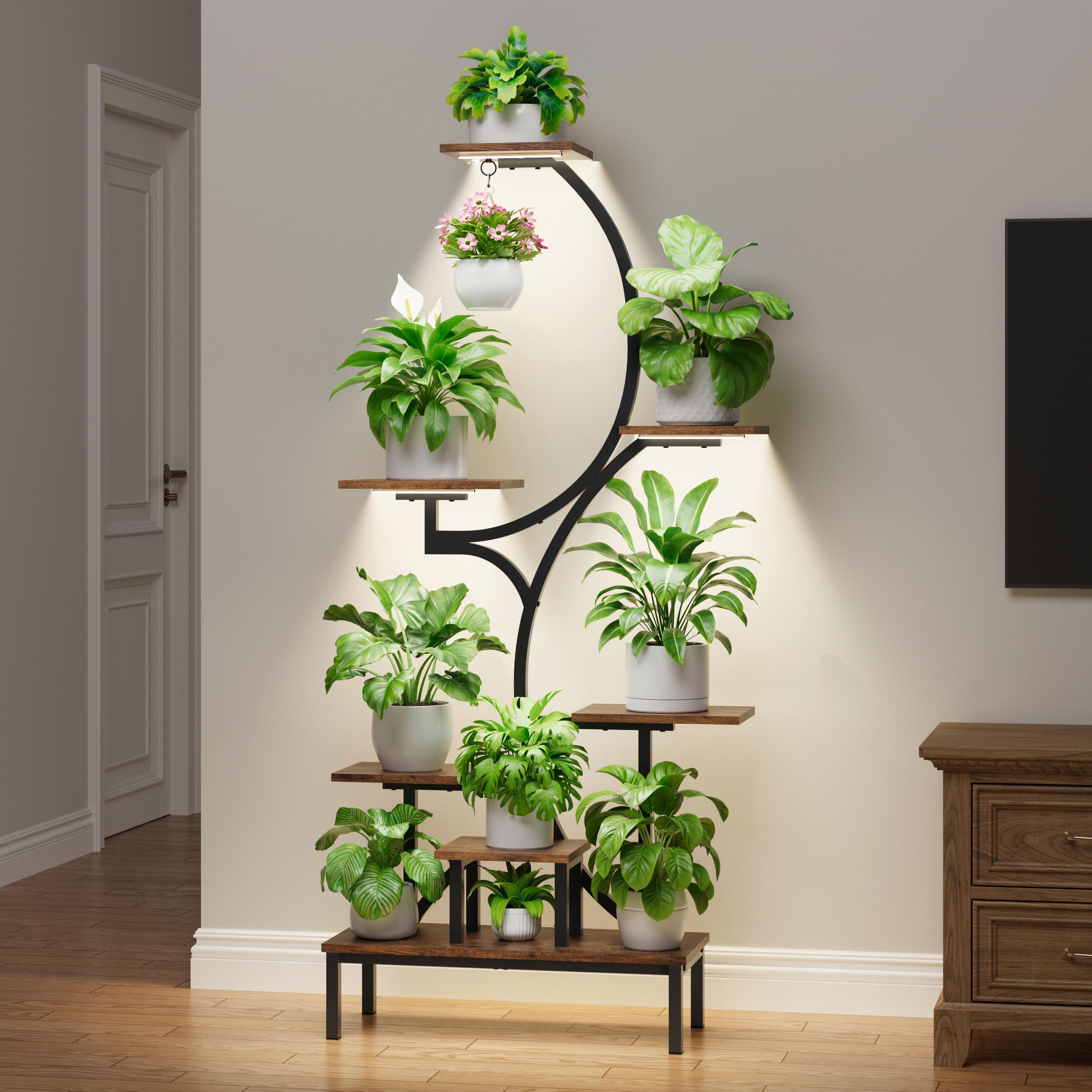 BACEKOLL 63-inch corner plant shelf maximizing vertical space for various plants
