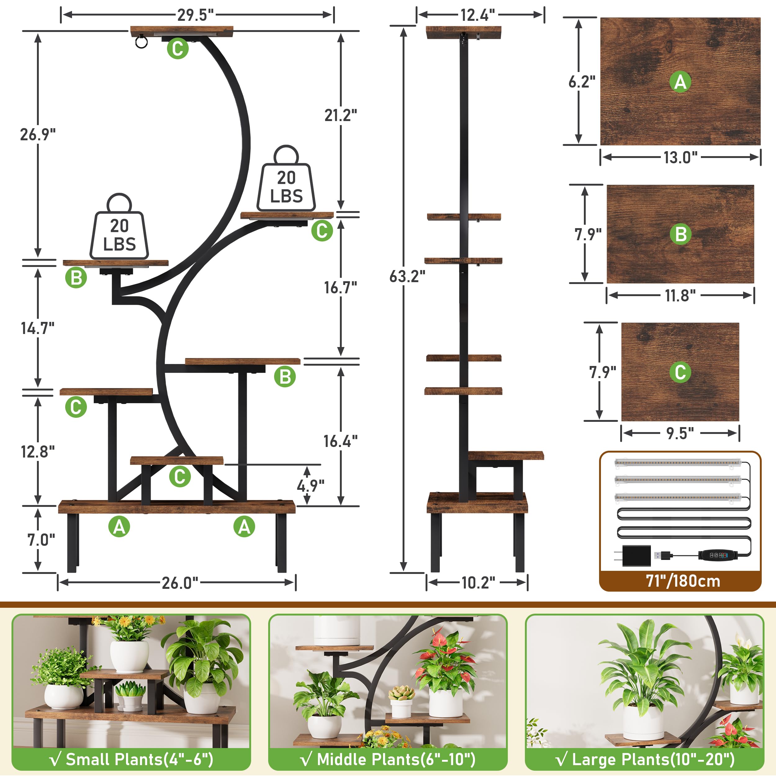 BACEKOLL heavy-duty iron tubing provides sturdy support for larger plants
