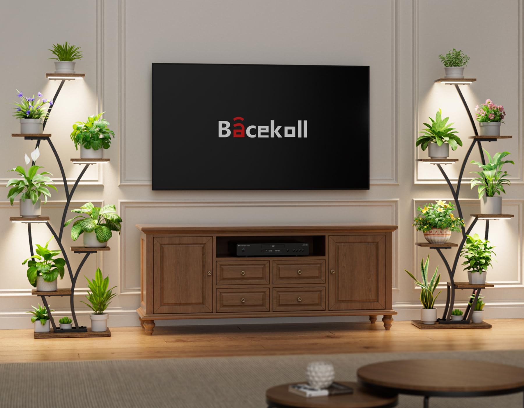 BACEKOLL heavy-duty iron frame ensures stable plant display.