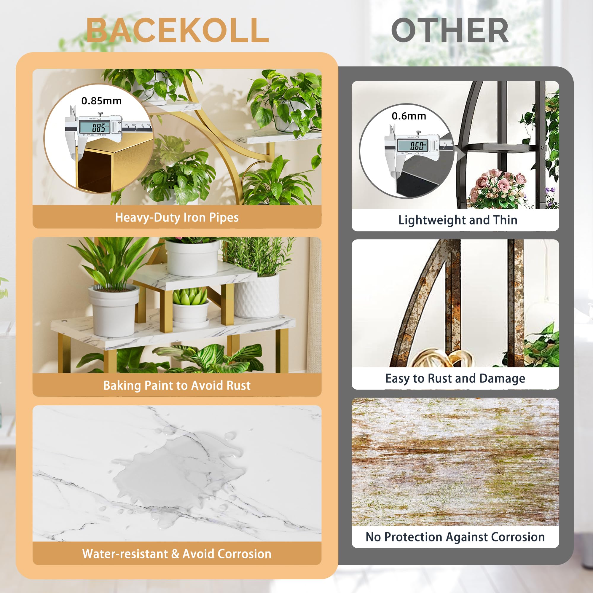 62-inch tall plant shelf optimizes space and display