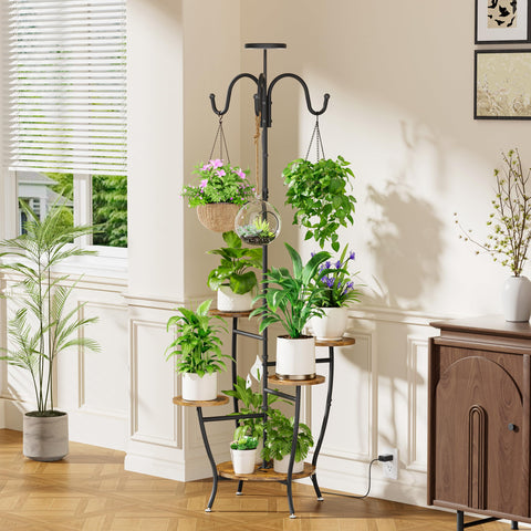 BACEKOLL plant stand with five-tier shelves offers space for larger pots and trailing plants.