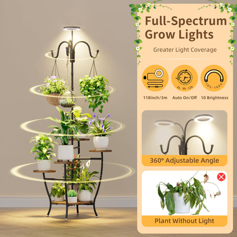 BACEKOLL plant stand at 72-inch height fits corners while keeping plants accessible and visible.