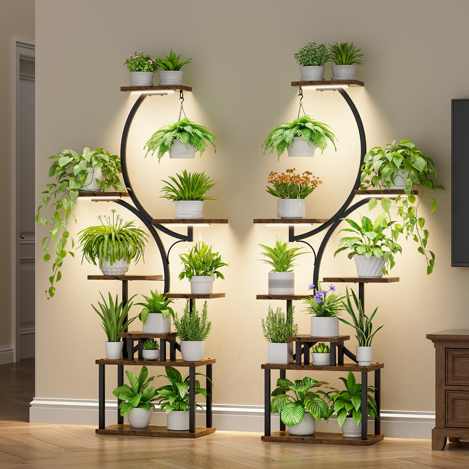 BACEKOLL 8-tier 62-inch unit, side view shows vertical plant display