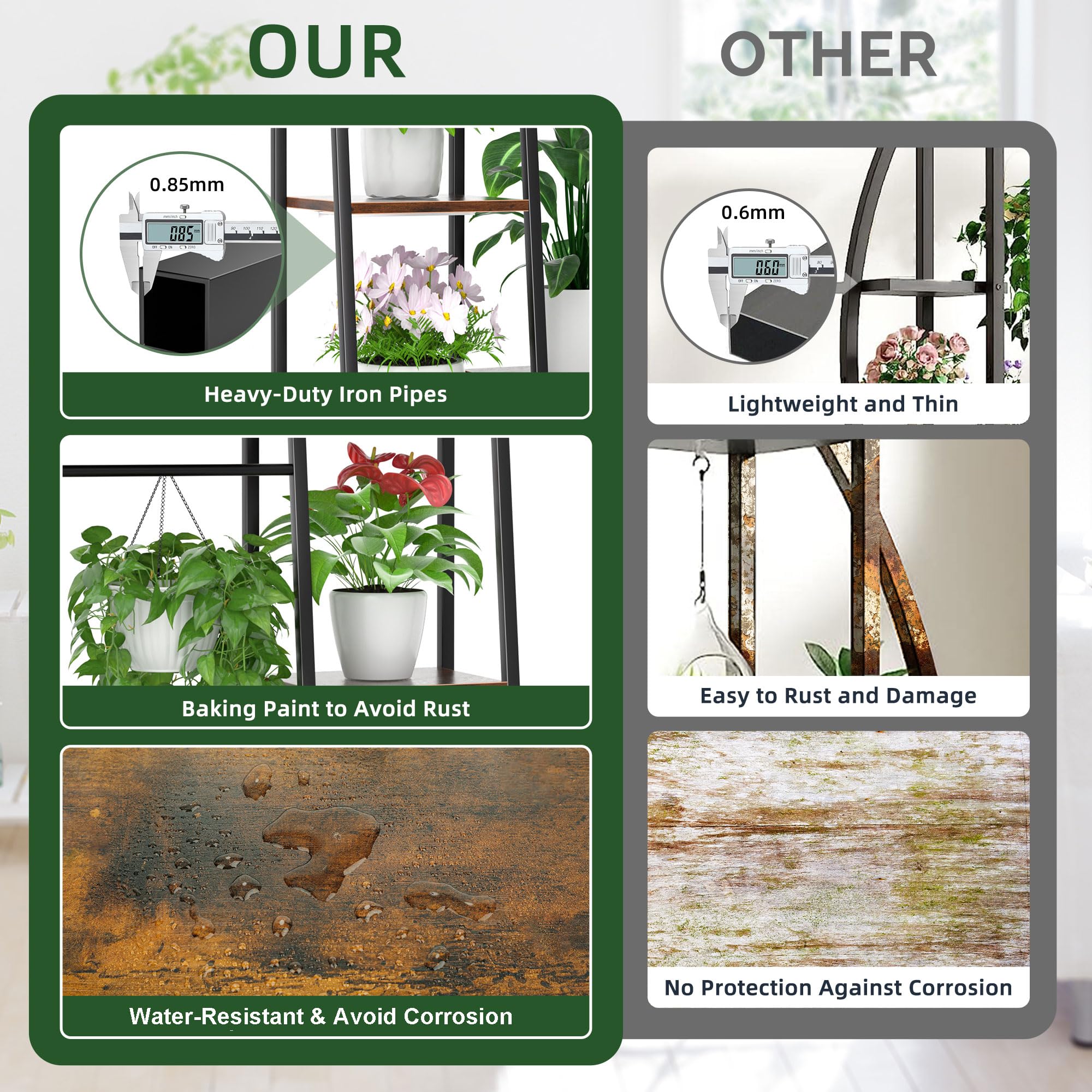BACEKOLL plant stand includes assembly tools for quick setup