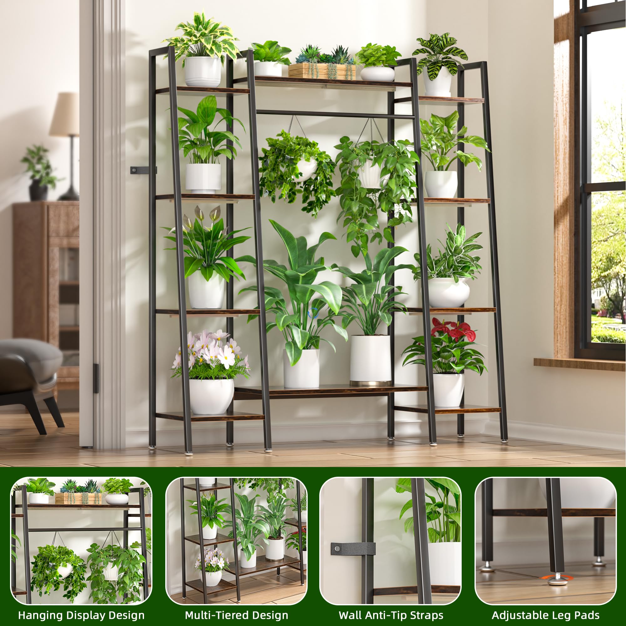 BACEKOLL corner display shelf shown in living room for vibrant indoor greenery
