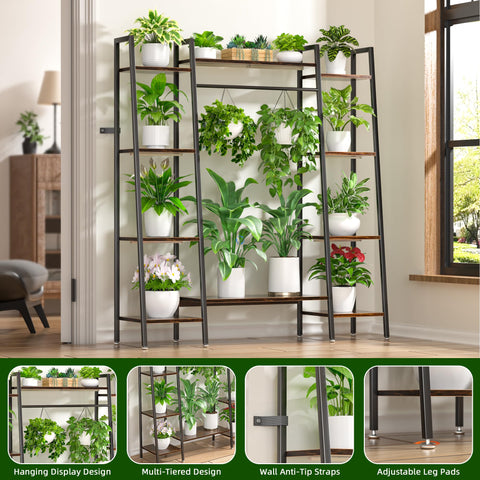 BACEKOLL corner display shelf shown in living room for vibrant indoor greenery