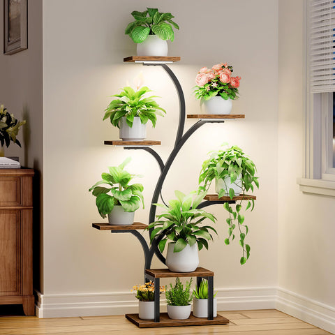BACEKOLL plant stand with grow light tree design for vibrant indoor greens.