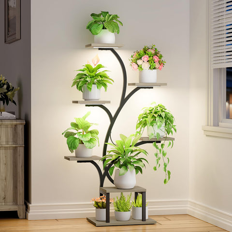 BACEKOLL plant stand with grow light illuminates indoor greens.
