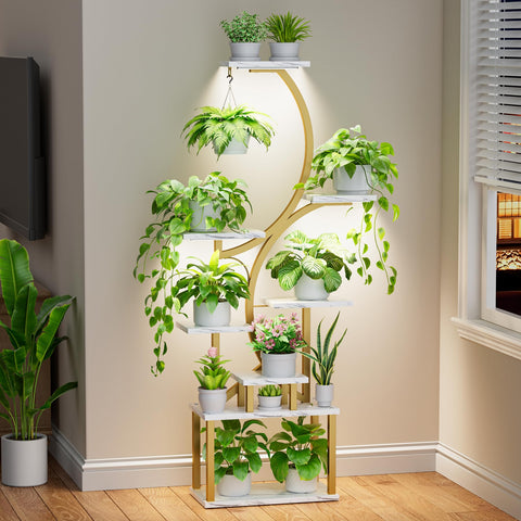 BACEKOLL plant stand with grow lights displaying multi-level indoor gardening