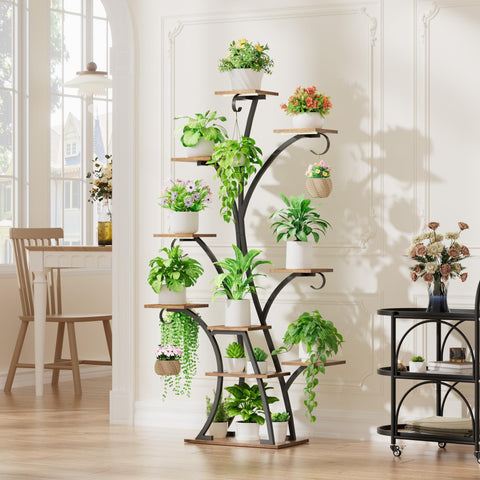 BACEKOLL stand with four hangers, corner display for hanging greenery.