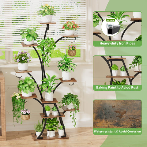 BACEKOLL tall stand showing generous shelf spacing for herbs to shrubs.
