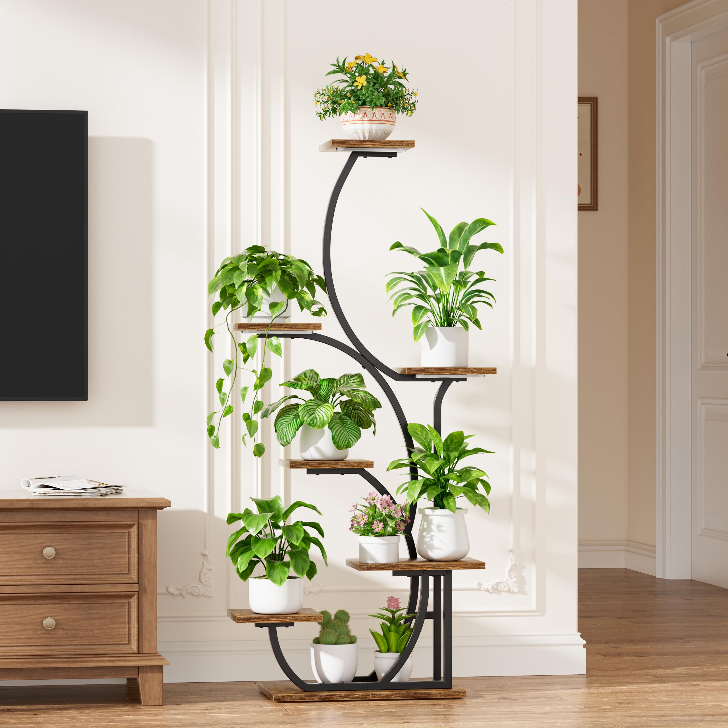 BACEKOLL S shaped iron frame close‑up highlighting sturdy construction for heavier plants.