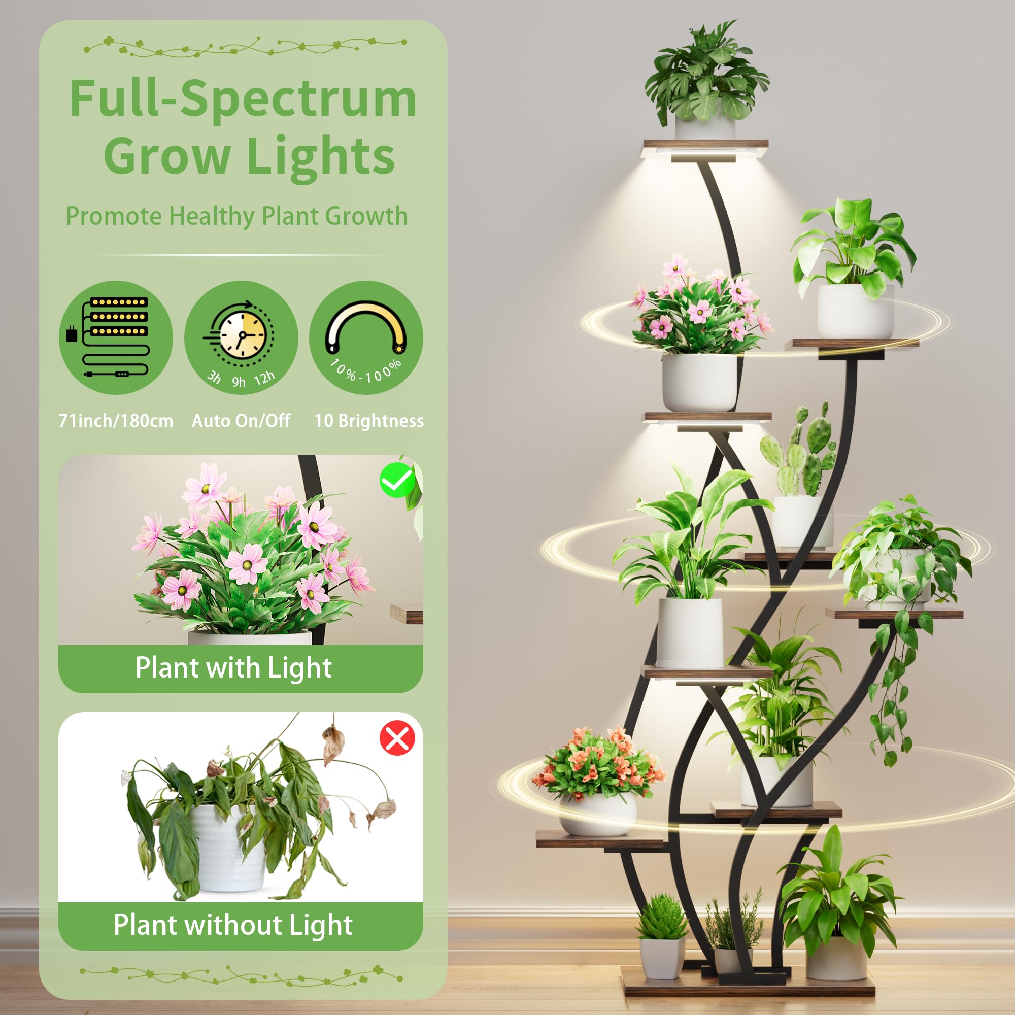 BACEKOLL 18-tier vertical shelf maximizes corner space for indoor gardening
