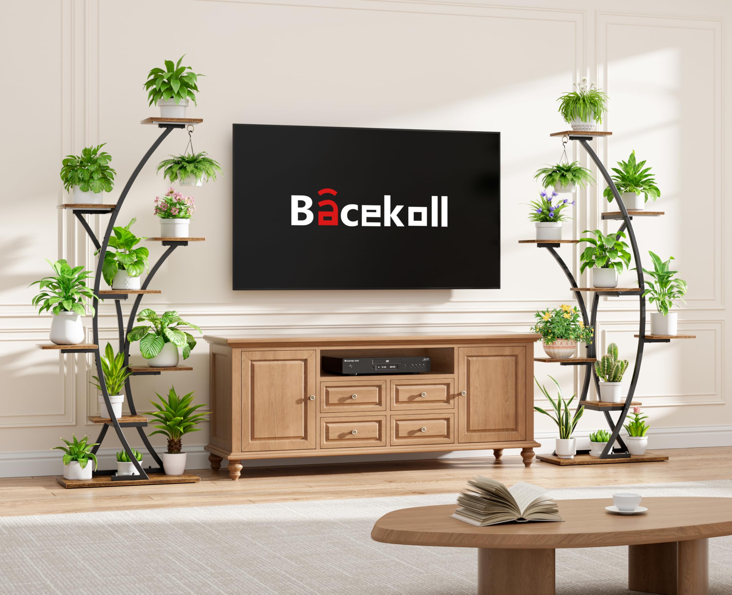 BACEKOLL vertical space-saving stand organizing plants in a corner