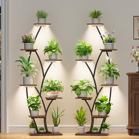 BACEKOLL stand creates vibrant home ambiance with greenery centerpiece.