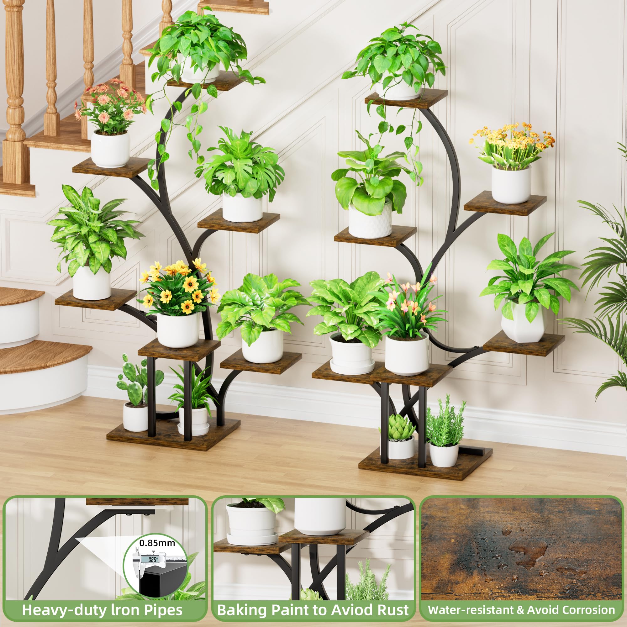 BACEKOLL wall straps keep the plant rack secure around kids and pets.