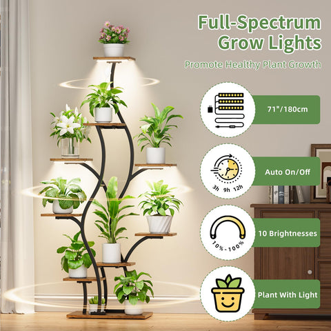 BACEKOLL 9-tier corner shelf maximizes small spaces for herbs and succulents.
