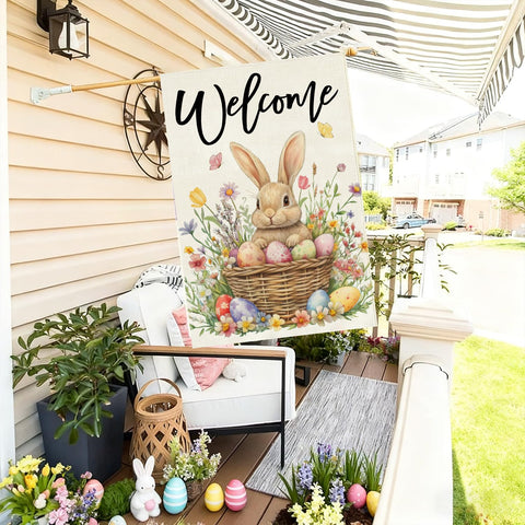 Baccessor durable burlap flag, weatherproof for long outdoor spring use.