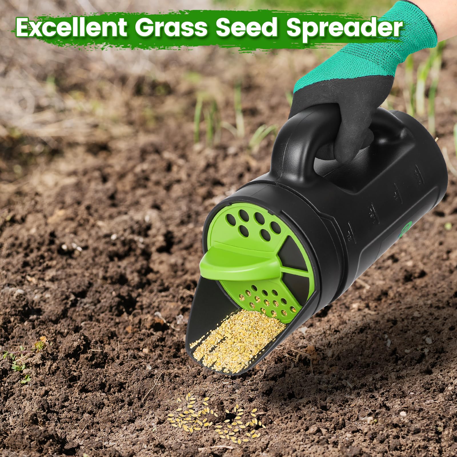 Bacetuao lightweight ergonomic design for comfortable long use spreading seeds or salt.