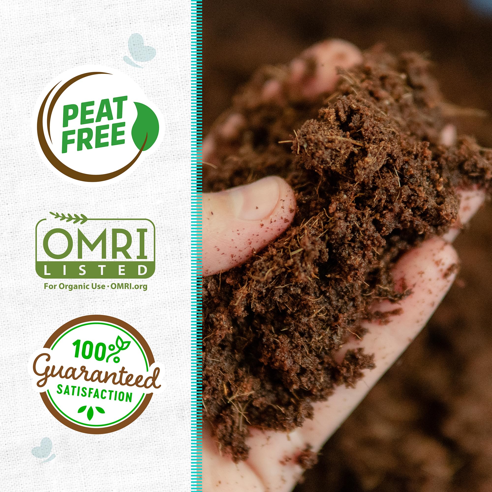 Back to the Roots compact coir brick shown dry for compact storage.