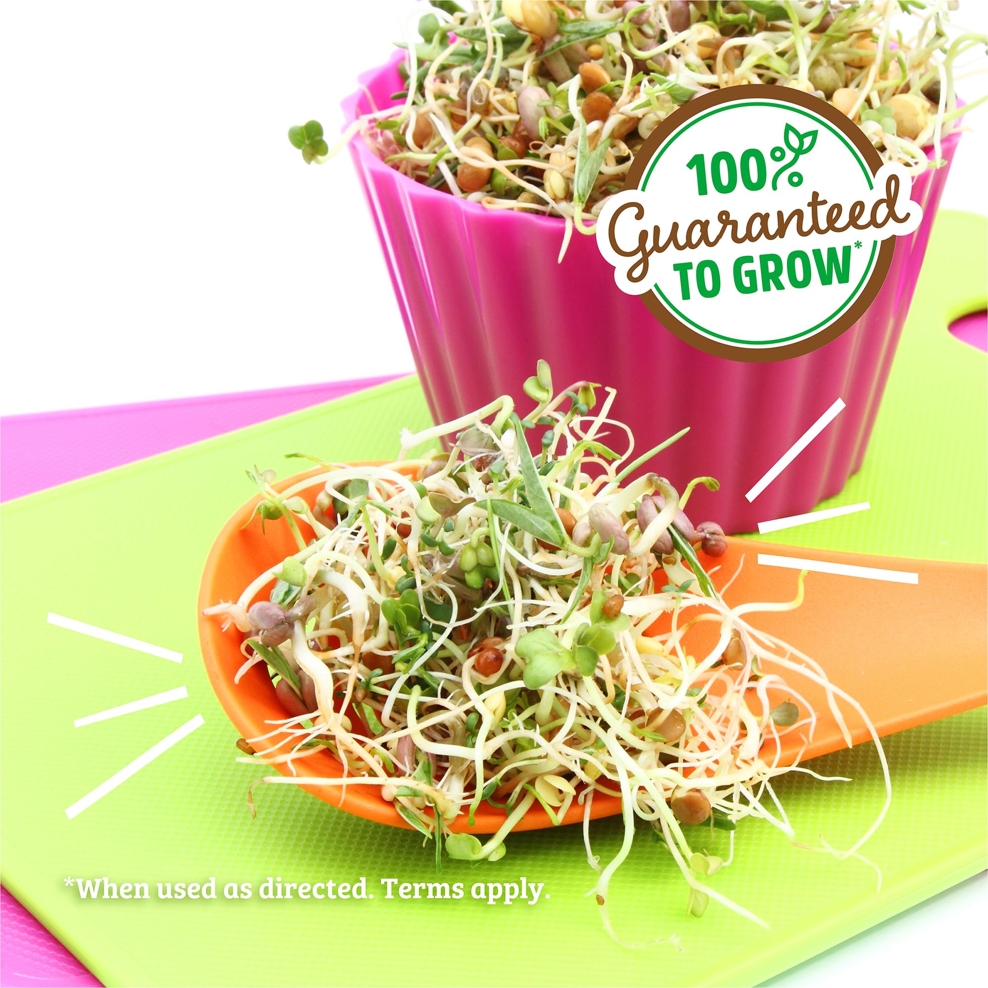 Back to the Roots daikon radish sprouts, peppery crunch for bowls and wraps.