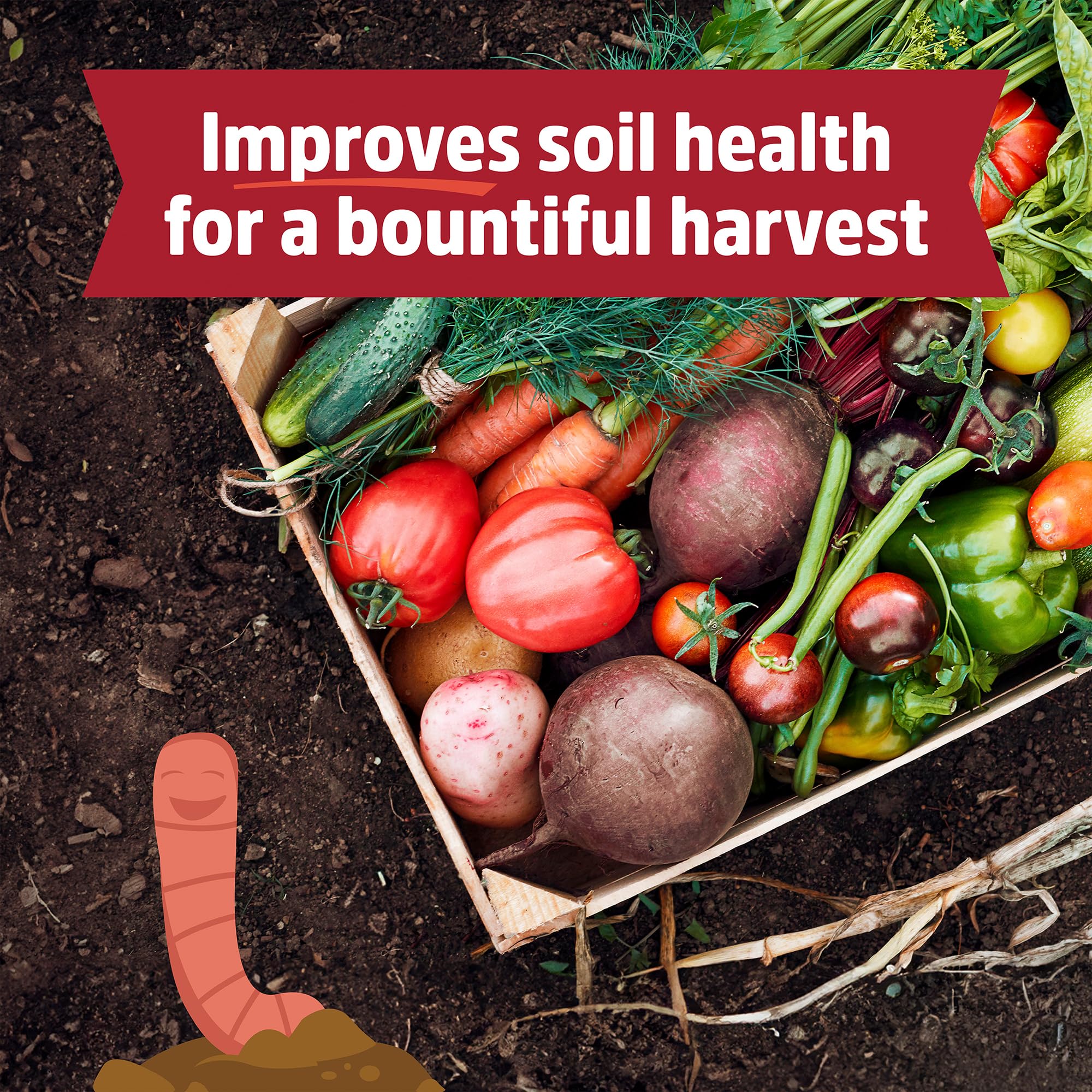 Back to the Roots garden-use dusting over soil demonstrates easy application.