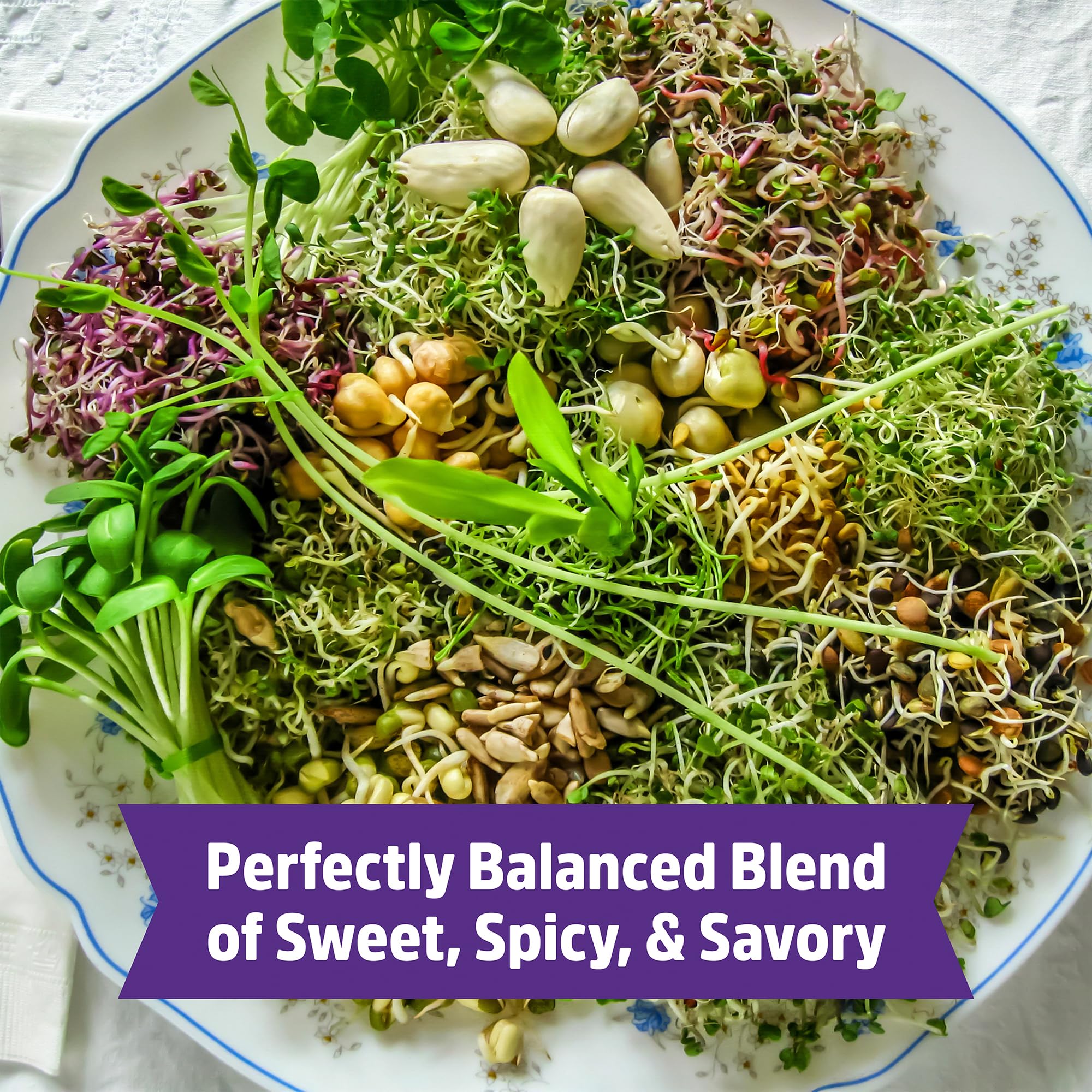 Back to the Roots green lentil sprouts, adaptable greens for bowls and salads.