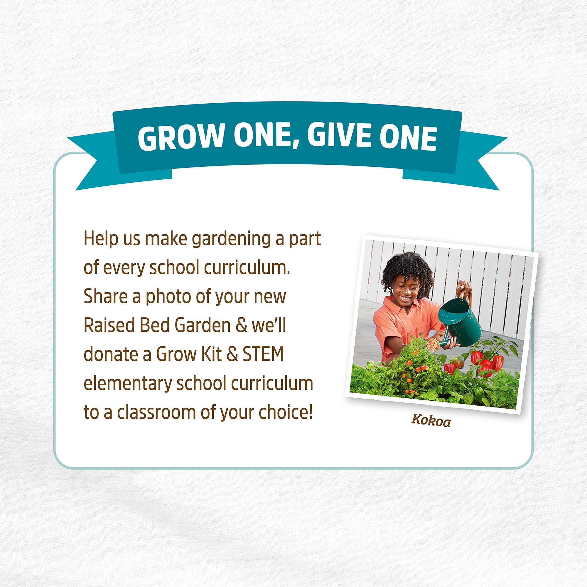 Back to the Roots Grow One Give One campaign connects gardening with education.