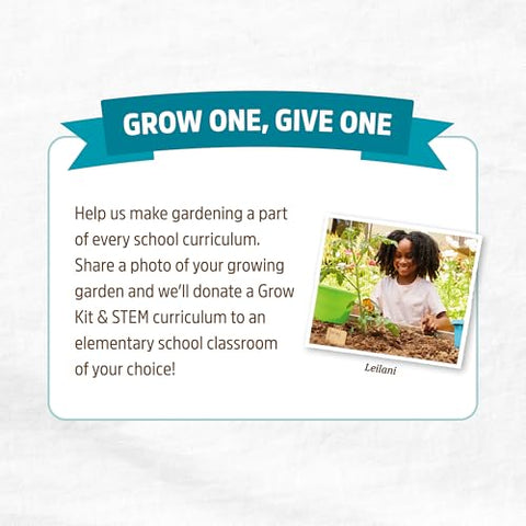 Back to the Roots Grow One Give One program supports classrooms with garden photos.