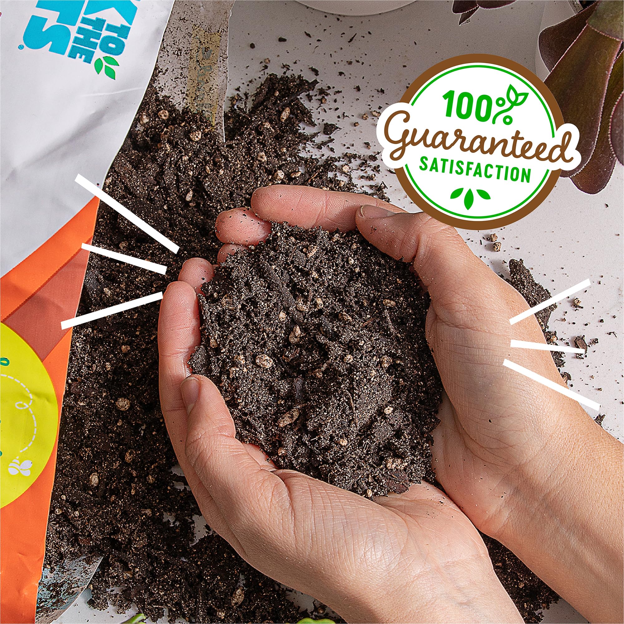 Back to the Roots USA-made product with 100% satisfaction guarantee and replacement option.