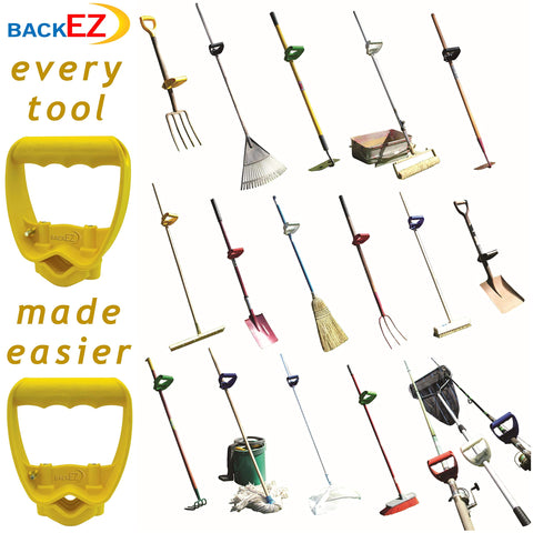 BackEZ shovel attachment in snowy conditions for easier lifting and control.