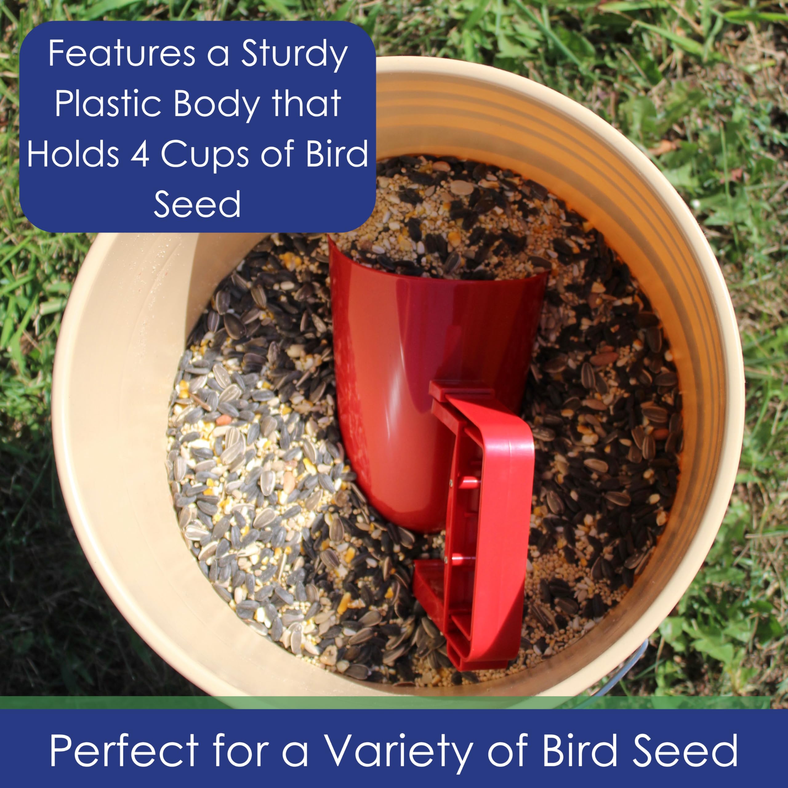Durable plastic construction stands up to frequent use.
