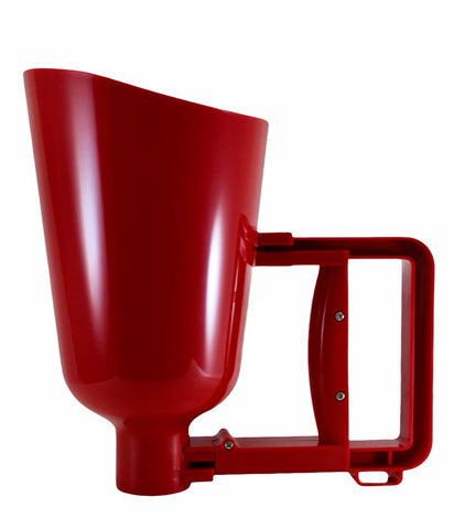 Backyard Essentials bird seed scoop with quick-release handle for easy one-handed filling.