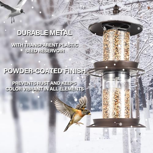 Backyard Expressions 2-Tier Feeder dual tiers support feeding from multiple angles