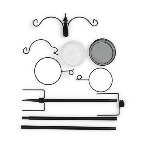 Backyard Expressions adjustable hooks accommodate multiple feeder types for variety.