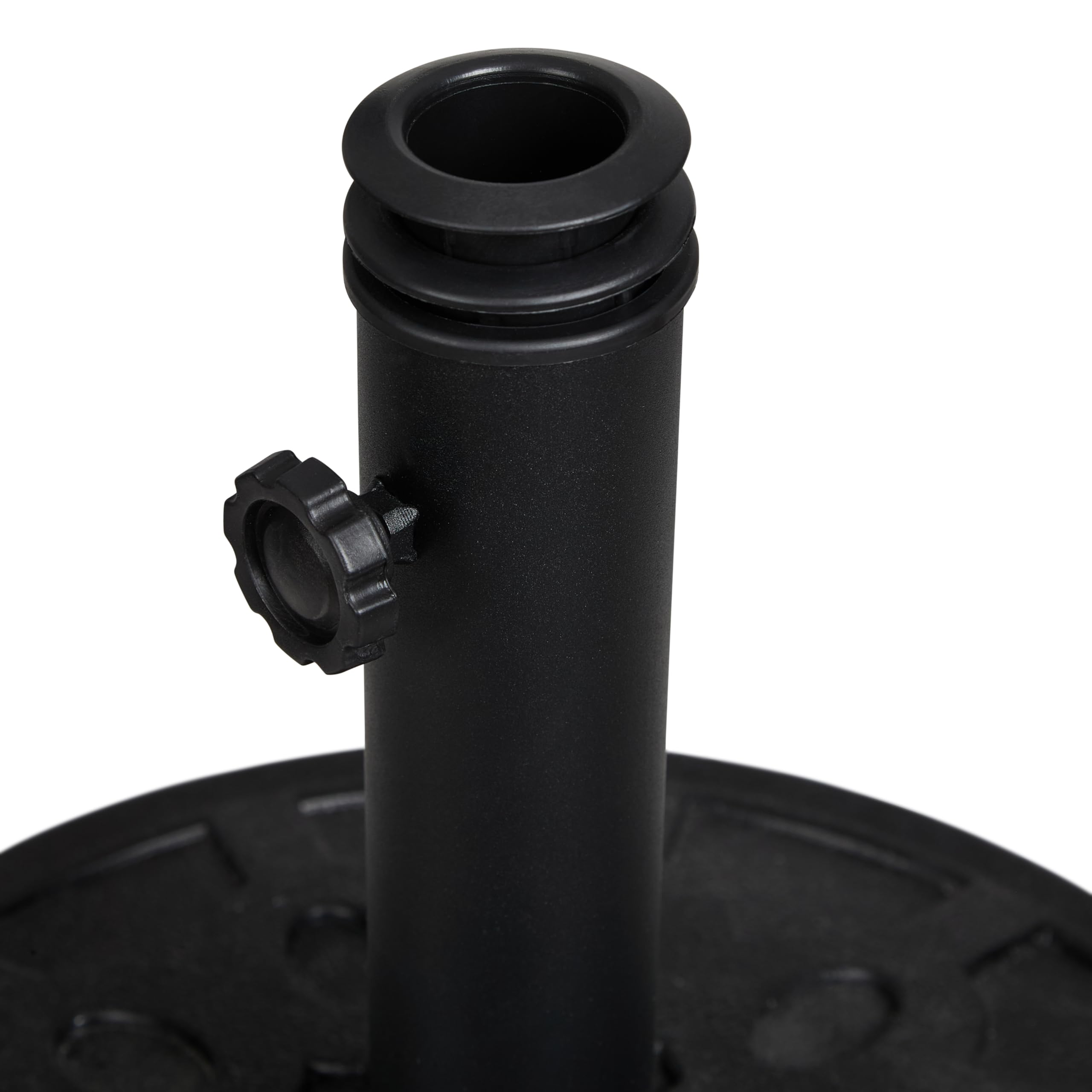 Backyard Expressions antiqued black finish adds durable outdoor style