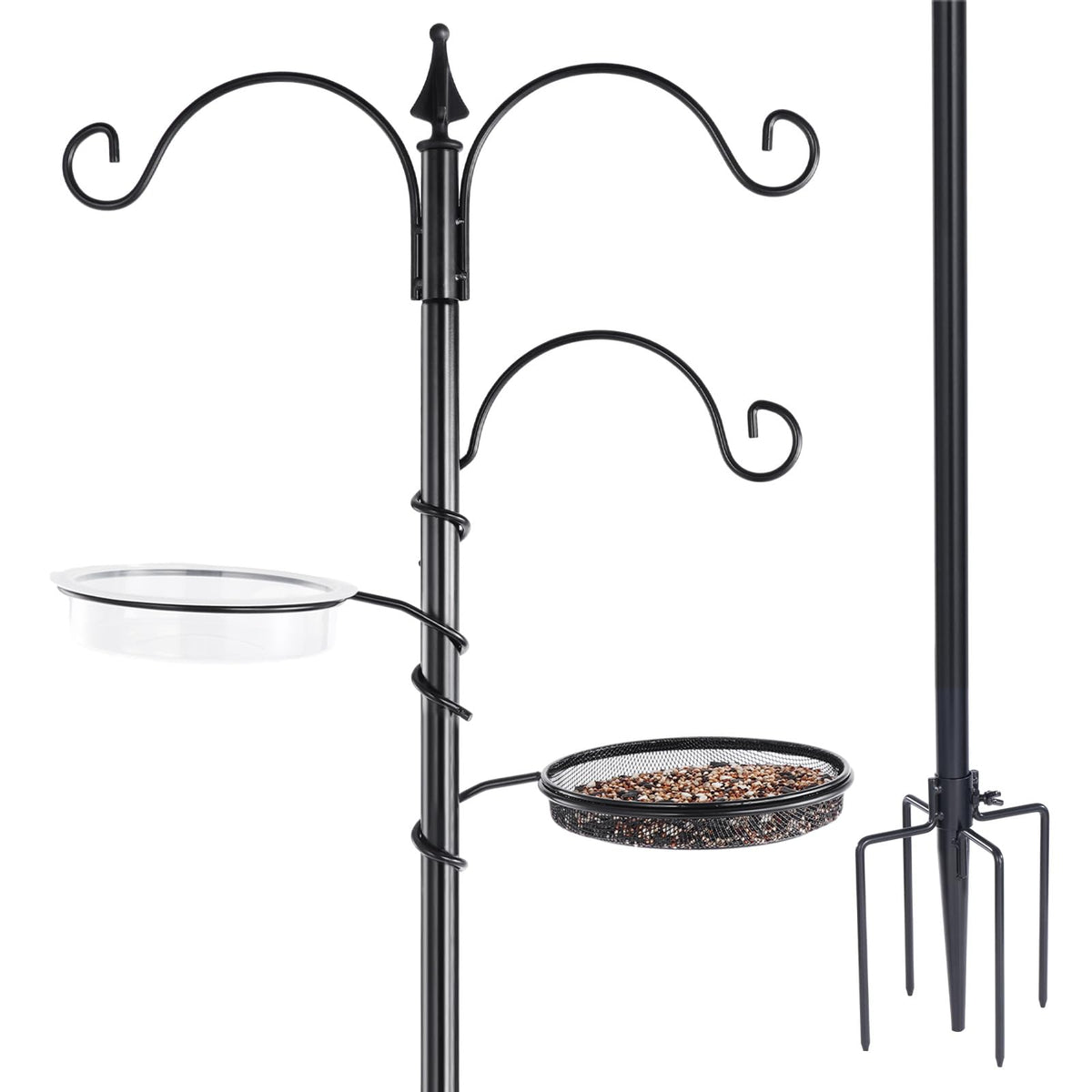 Backyard Expressions bird feeding station base with five-prong stability.