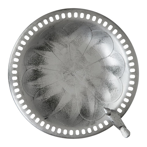 Backyard Expressions birdbath base features detailed scrollwork for classic visual appeal.