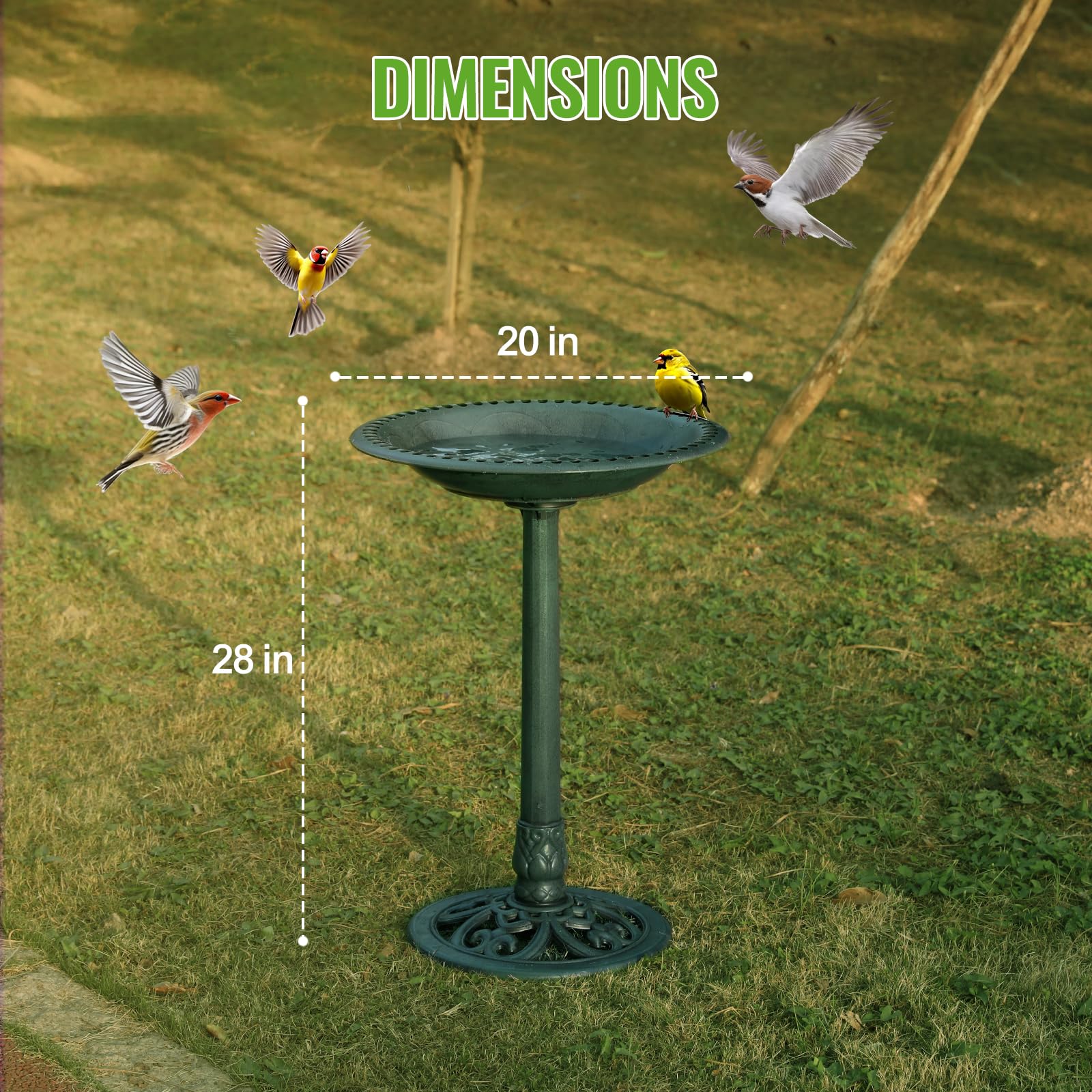Backyard Expressions eco-friendly bird bath made from sustainable materials.