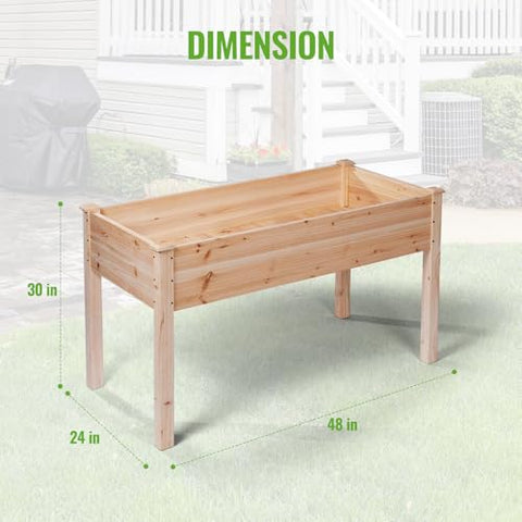 Backyard Expressions raised bed with included liner protecting wood and soil.