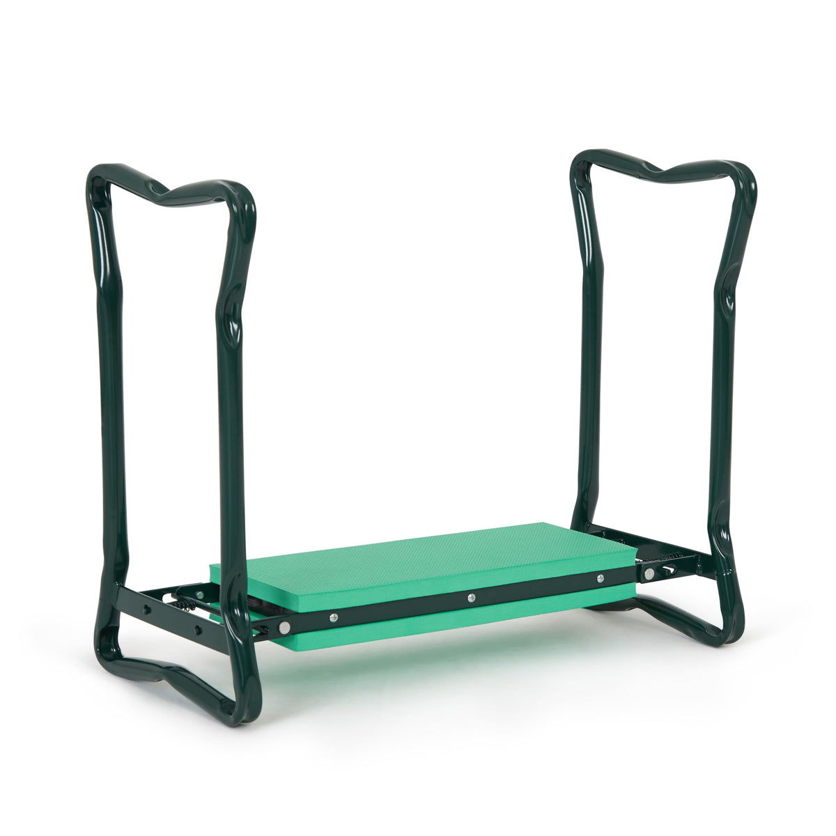 Backyard Expressions Garden Kneeler and Seat folded for compact storage and easy transport.