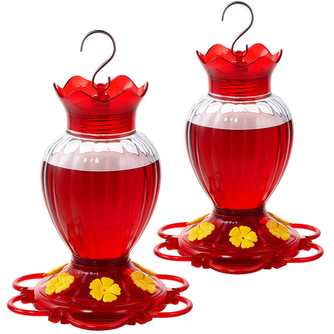 Backyard Expressions hummingbird feeder set showing 20 oz capacity for fewer refills