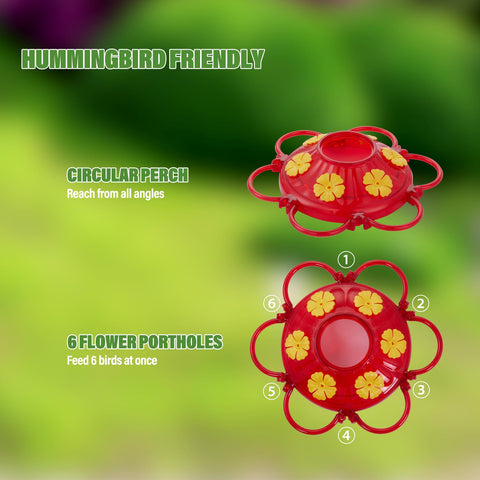 Backyard Expressions Hummingbird Feeder wide-mouth base makes cleaning easy