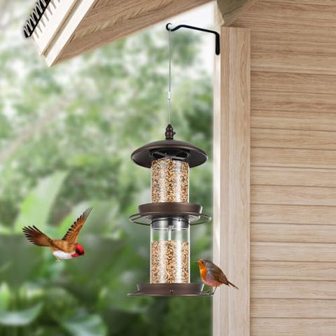 Backyard Expressions Sure-Lock cap blocks squirrels from the seed reservoir